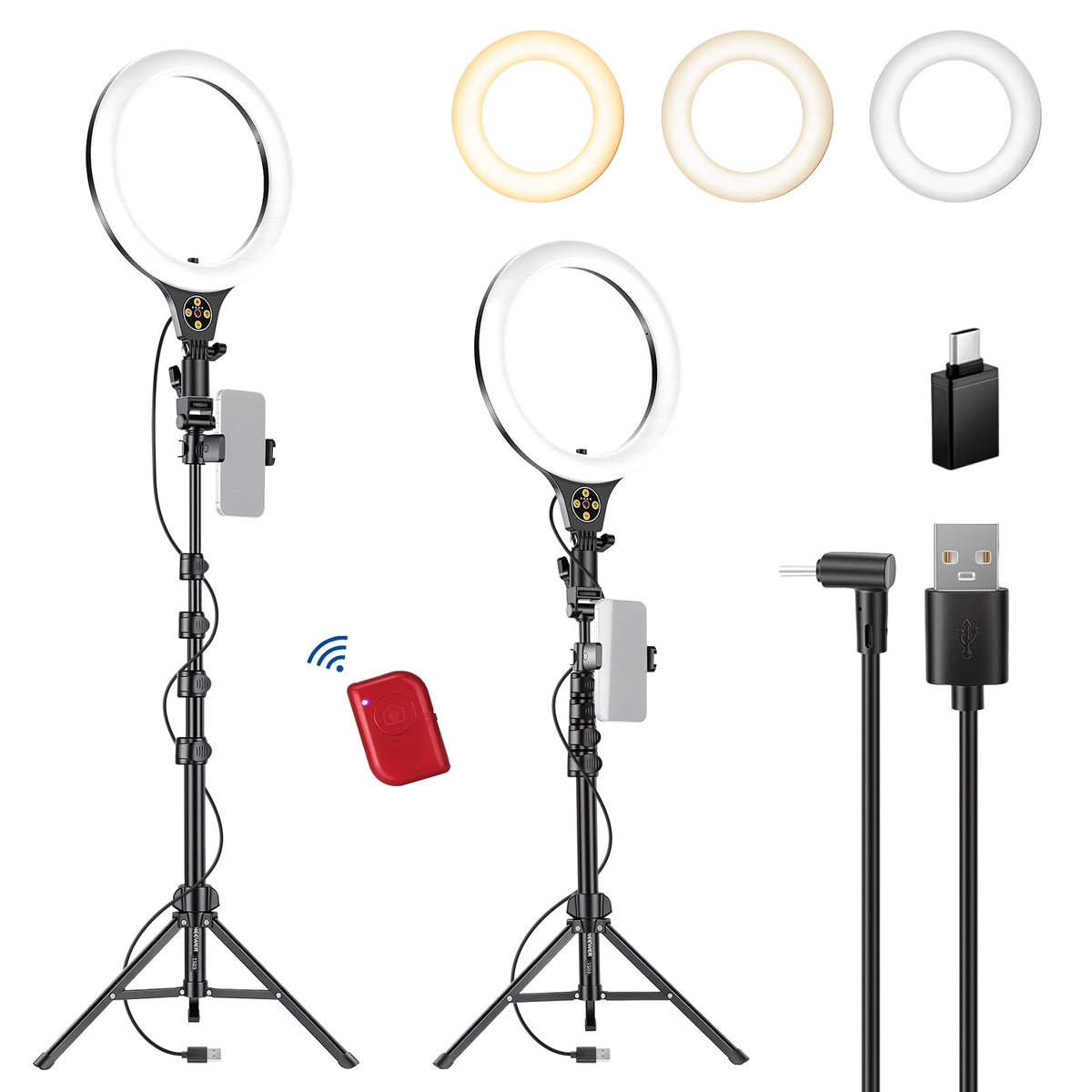 NEEWER N43 Selfie Ring Light with Stand Kit