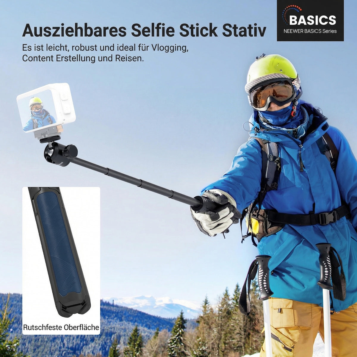 Kompaktes Mini Tischstativ für Vlogging und Handy-Videos im Freien