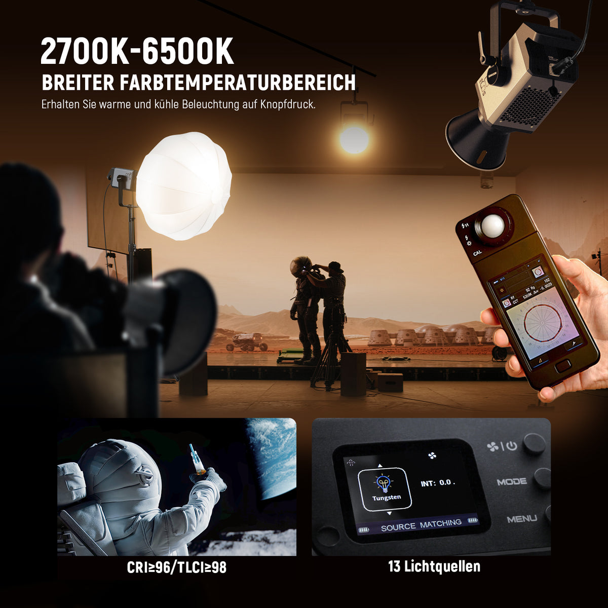 AS600B LED Studioleuchte im Einsatz bei einer Filmproduktion