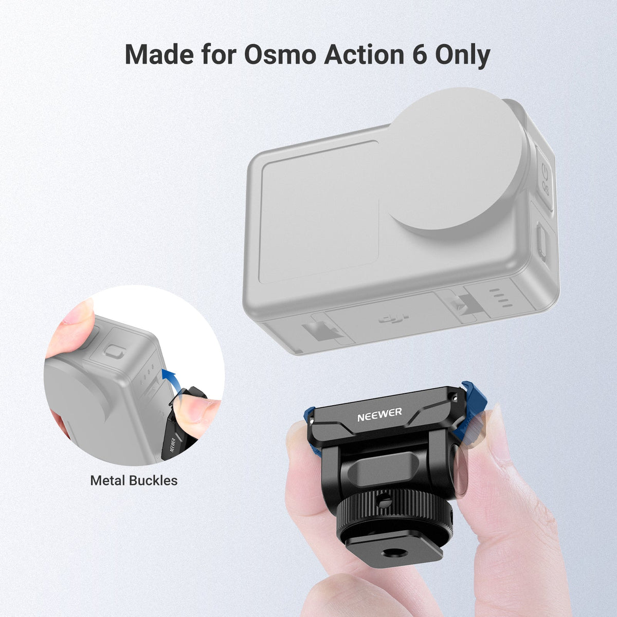 NEEWER AC072 Magnetic Quick Release Mount is made for DJI Osmo Action 6 only.