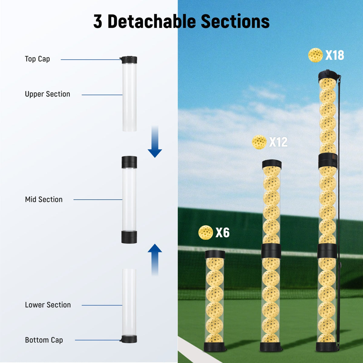 This innovative tube breaks down into three sections