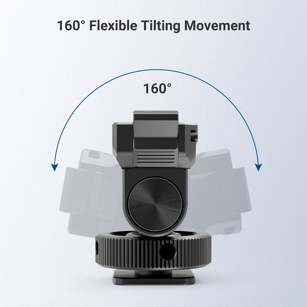 160° tilt offers flexible angle adjustments and keeps the camera in place for taking sharp shots