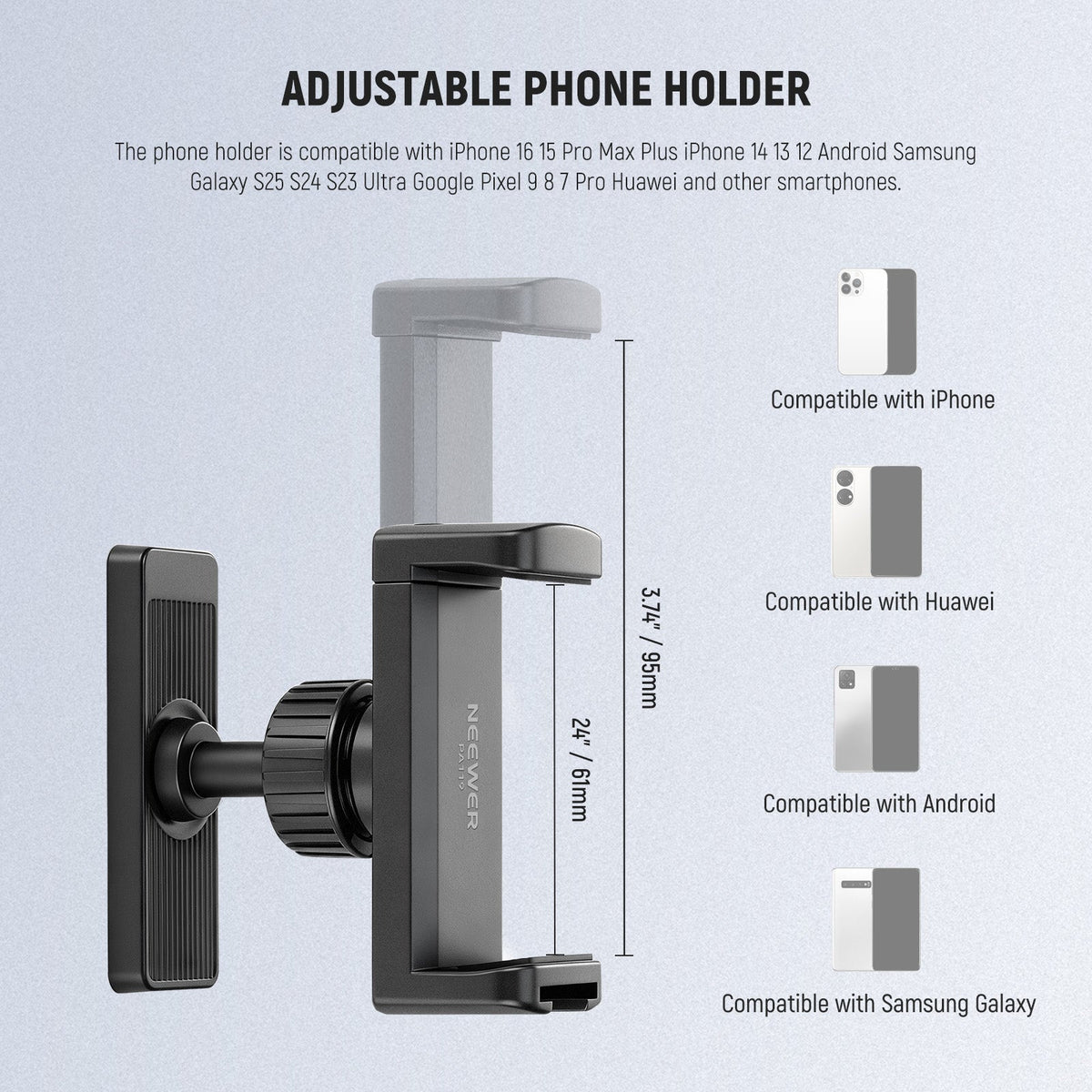 An adjustable phone holder