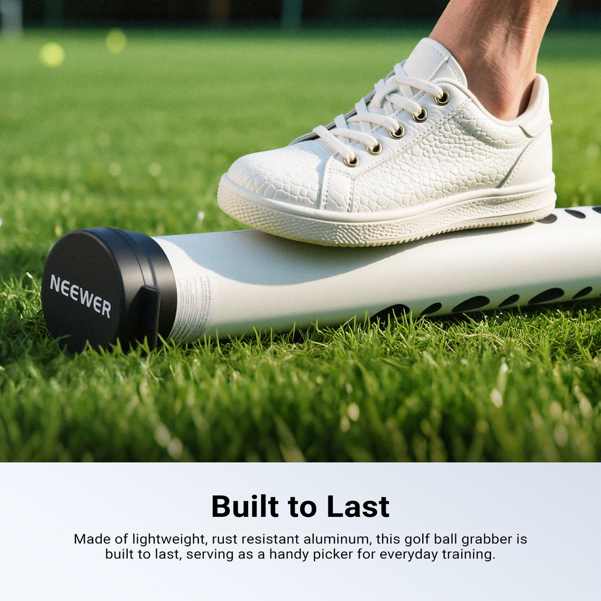 Made of lightweight, rust resistant aluminum and crack resistant plastic, this golf ball grabber is built to last.