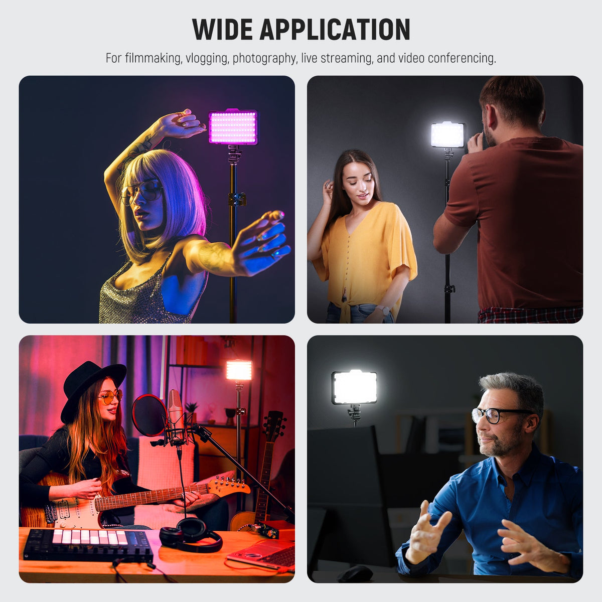 Wide Applications of the NEEWER RGB176 LED Camera Panel Light
