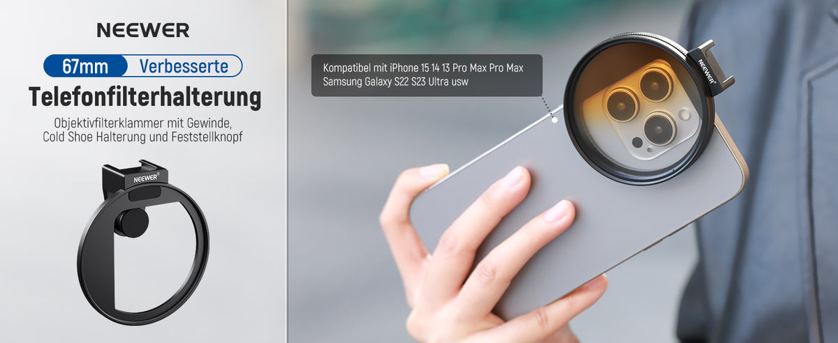 Kreative Freiheit im Taschenformat: 67mm Filteradapter für Handys