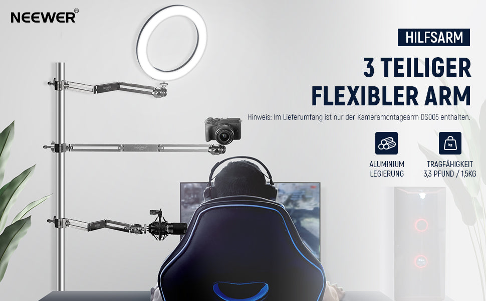Vielseitig und Flexibel: Der 23" Dreifach-Gelenk Hilfshaltearm von NEEWER