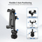 NEEWER PA154 Metal Phone Holder allows portrait, landscape, and overhead camera angles.