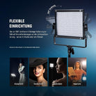 NEEWER NL660 LED Videoleuchte mit 360° drehbarer U-Halterung für flexible Einrichtung als Kickerlicht, Vorderlicht, Seitenlicht oder Haarlicht.