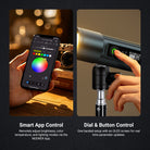 The NEEWER FL12C RGB LED Photography Flashlight supports smart APP control, dial, and button control.