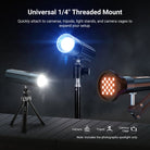 The NEEWER FL12C RGB LED Photography Flashlight can be mounted to tripods, light stands, and camera cages.