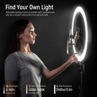 NEEWER RP18H 19inch CRI97+ Ring Light with Stand and 3 Phone Holders